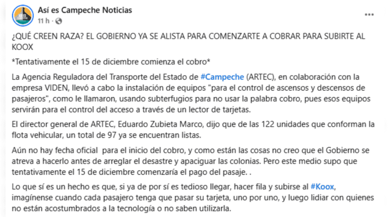 EN REDES: ¿QUÉ CREEN RAZA?, EL GOBIERNO SE ALISTA PARA COBRAR EL KO’OX Y SERÍA A PARTIR DE ESTE 15 DE DICIEMBRE: ASÍ ES CAMPECHE NOTICIAS