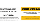 EMBOTELLADORA BEPENSA S.A DE C.V INFORMA: