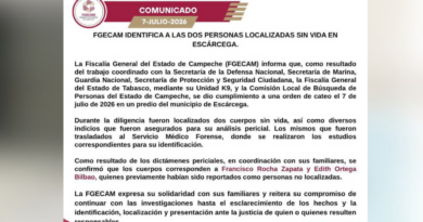 CUERPOS HALLADOS EN PREDIO DE ESCÁRCEGA SÍ SON DE LA PAREJA DESAPARECIDA: FGECAM